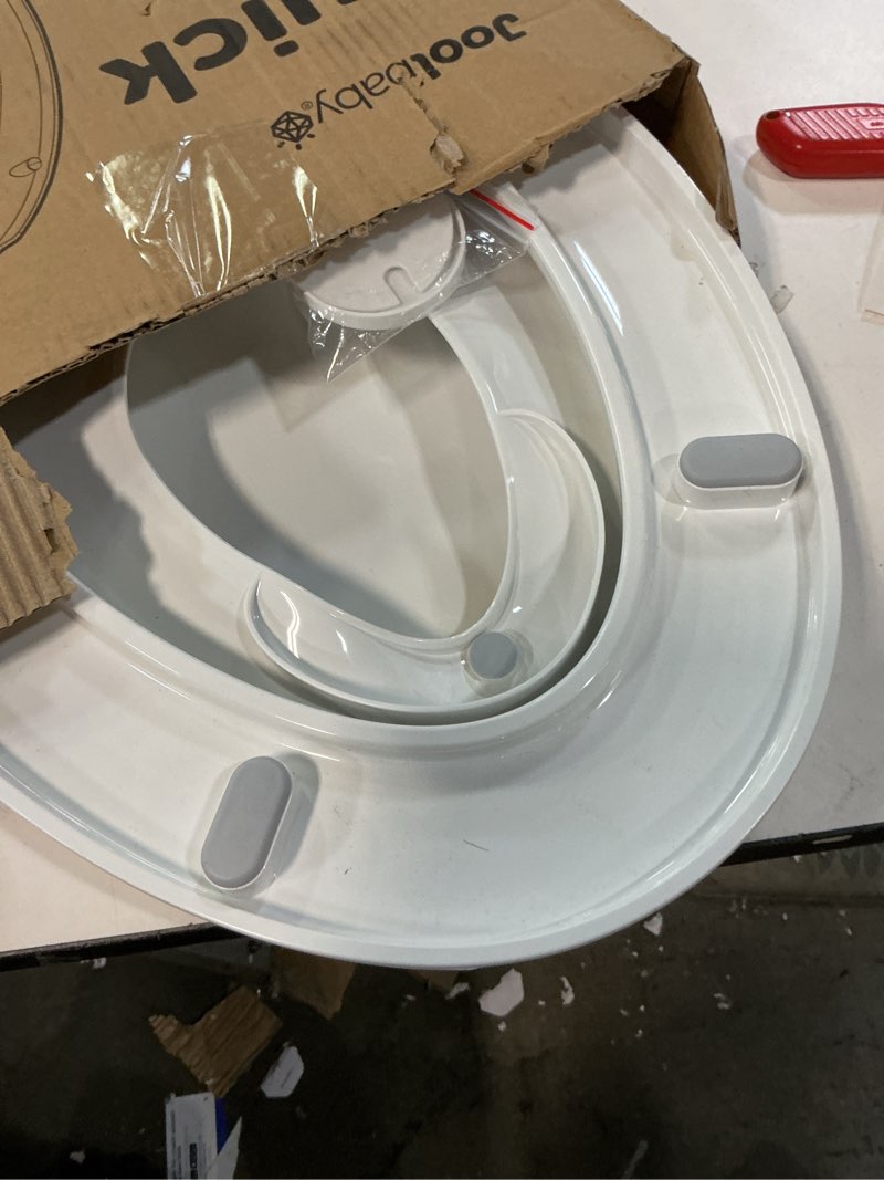 Condition photo showing As Is for Quick Flip Toilet Seat with Built-in Potty & Splash Guard for Toddler Training, Slow Close - Jool Baby (Elongated)