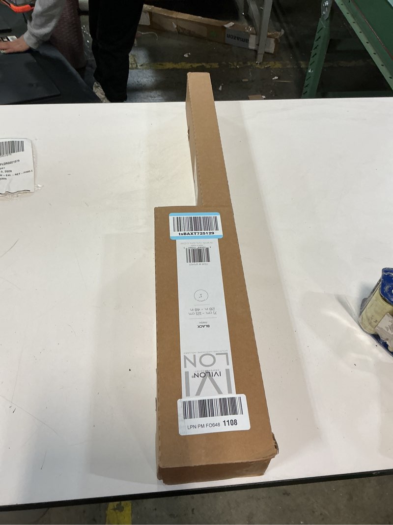 Condition photo showing New/Like New for ivilon drapery window curtain rod - knob design, 1 inch rod, 28 to 48 inch. black 28" to 48" black