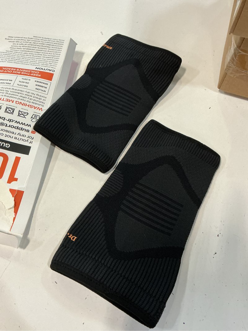 Condition photo showing Good Condition for dr. brace elite compression knee brace for women & men, (2-pack) knee support compression sleeve, workout sports knee braces for meniscus tear, acl & arthritis pain relief - check size guide video (pluto, small) small a pluto