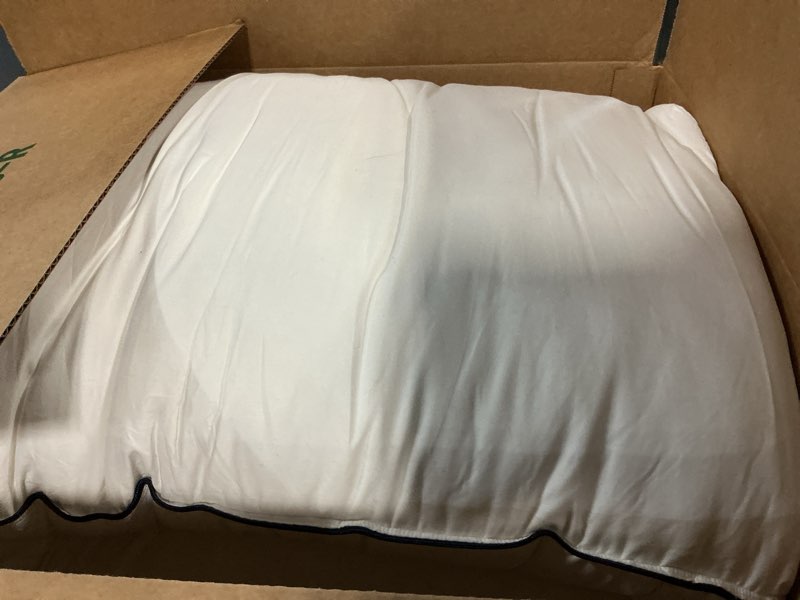 Condition photo showing As Is for luxurious goose down bed pillows king size set of 2, hotel collection pillows designed for deep sleep, soft and supportive filling for side, back sleepers 20" x 36" king(standard)