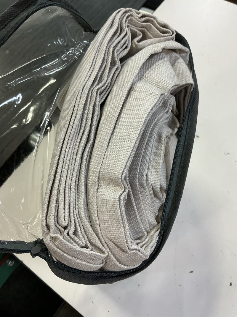 Condition photo showing Good Condition for inovaday 100% blackout curtains for bedroom, black out curtains 96 inch long, clip rings linen blackout drapes, thermal insulated room darkening for living room, 2 panels - beige,w50xl96 beige 50"w x 96"l (pack of 2)