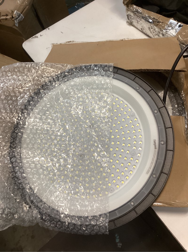 Condition photo showing Good Condition for UFO Led High Bay Light,250W 2 Pack LED Shop Lights 35000lm 5000k Daylight, UFO LED Highbay Lights with US Plug, Led Garage Light for Warehouse Workshop Barn Garage 250W-2PCS