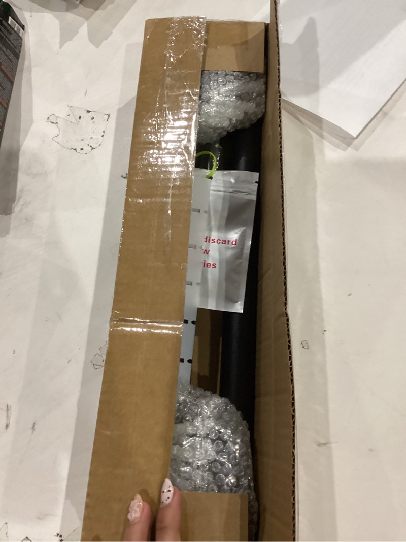 Condition photo showing Good Condition for Heavy Duty Shower Rod - Industrial Shower Curtain Rod Wall Mounted for Bathroom,Room Divider,Outdoor Patio - 28 to 62"Adjustable Closet Rod for Hanging Clothes,Black 29-62" (1 Pack)