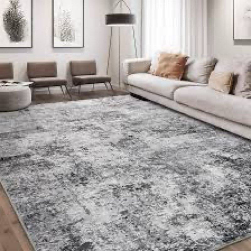 dmoyest area rug living room rugs - 10x12 washable large soft indoor neutral modern abstract low pil