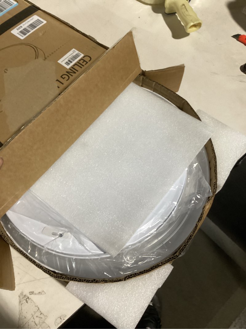 Condition photo showing As Is for Flush Mount Ceiling Light, 30W Large Modern LED Ceiling Lights, 3000K/4500K/6500K Selectable, Moon and Star Ceiling Light Fixture for Bedroom Kitchen Dining Room(15.75 Inch)