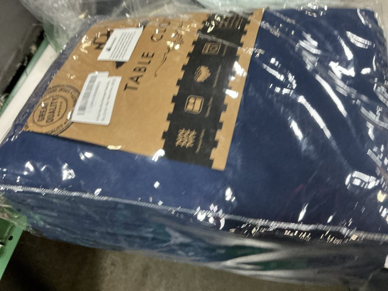 Condition photo showing New/Like New for brillmax 6 pack navy blue tablecloths 90 x 132 inch for 6ft rectangle tables - 150 gsm polyester fabric, floor length drop, water, stain & wrinkle resistant cloth cover for wedding reception banquet navy blue 90x132 in, 6 pack