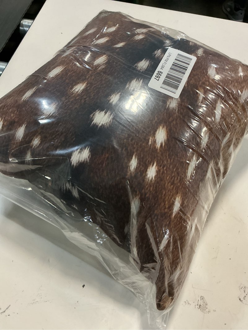 Condition photo showing New/Like New for Deer Print - Animal Hide - Spotted Brown - Trending Throw Pillow 16x16