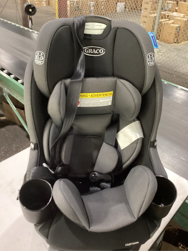 Condition photo showing New/Like New for graco easyturn 360 2-in-1 convertible car seat, 360 degree rotating infant to toddler rotating car seat, 2 modes forward and rear facing, slim design, cyran