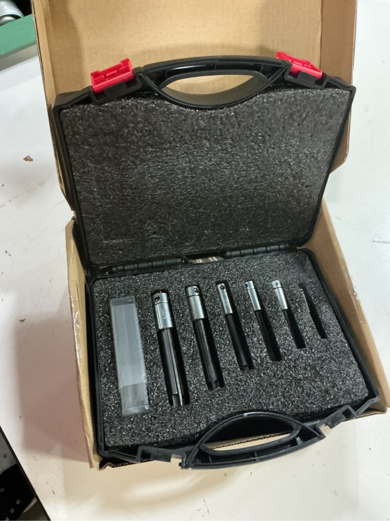 Condition photo showing Good Condition for 4-fluort tap extractor set 18001, suitable for removing broken taps from 1/2" - 3/16" 4-fluort taps, tap extractor tools with 24 replaceable blade jaws