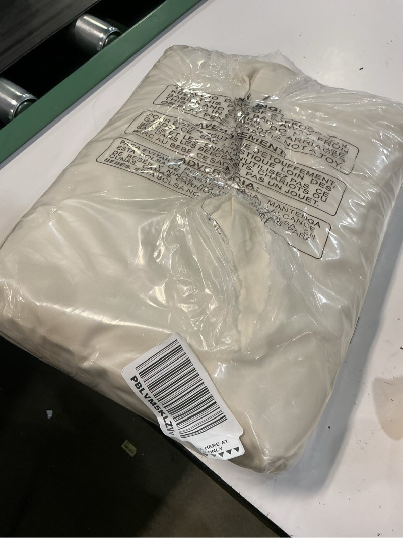 Condition photo showing As Is for 100% egyptian cotton king size sheets set – silky sateen weave for warm winter comfort, ultra soft & durable christmas sheets king size, snug fit 15" deep pocket, luxury hotel comfort at home - ivory king 06: ivory