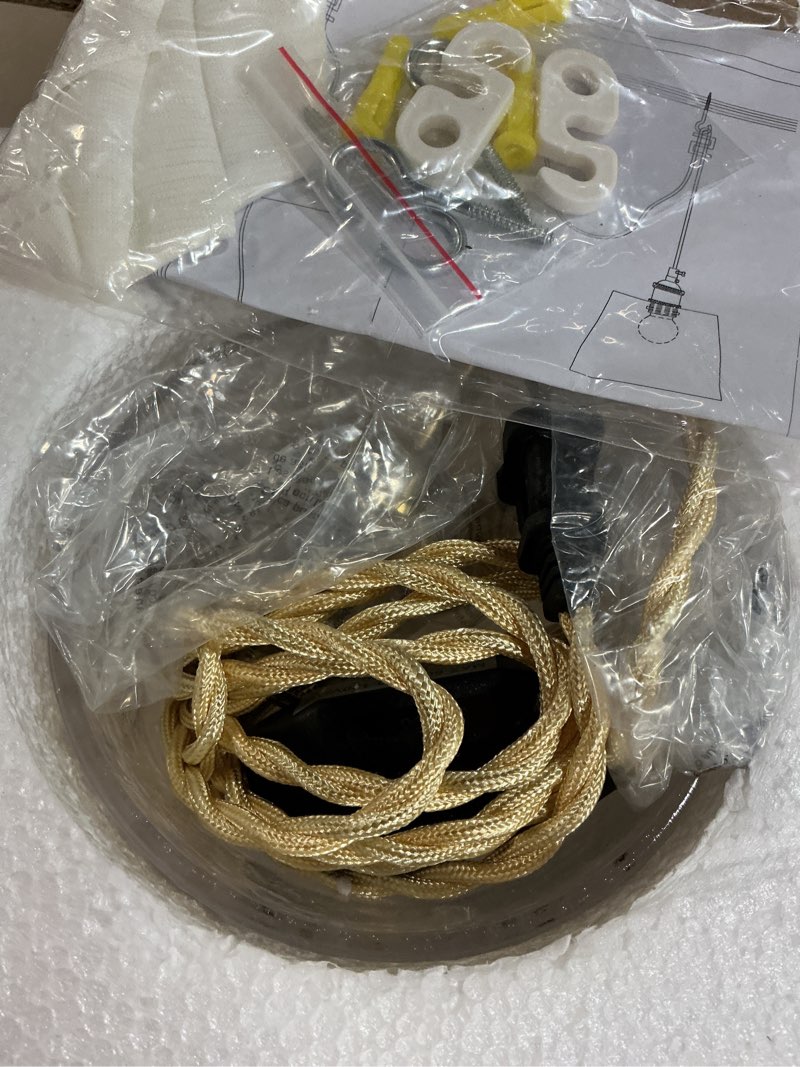 Condition photo showing Good Condition for plug in glass pendant light, 5" vintage mini hanging light fixture with dimmable switch for kitchen island, bedroom, dining room, brushed gold gold?clear