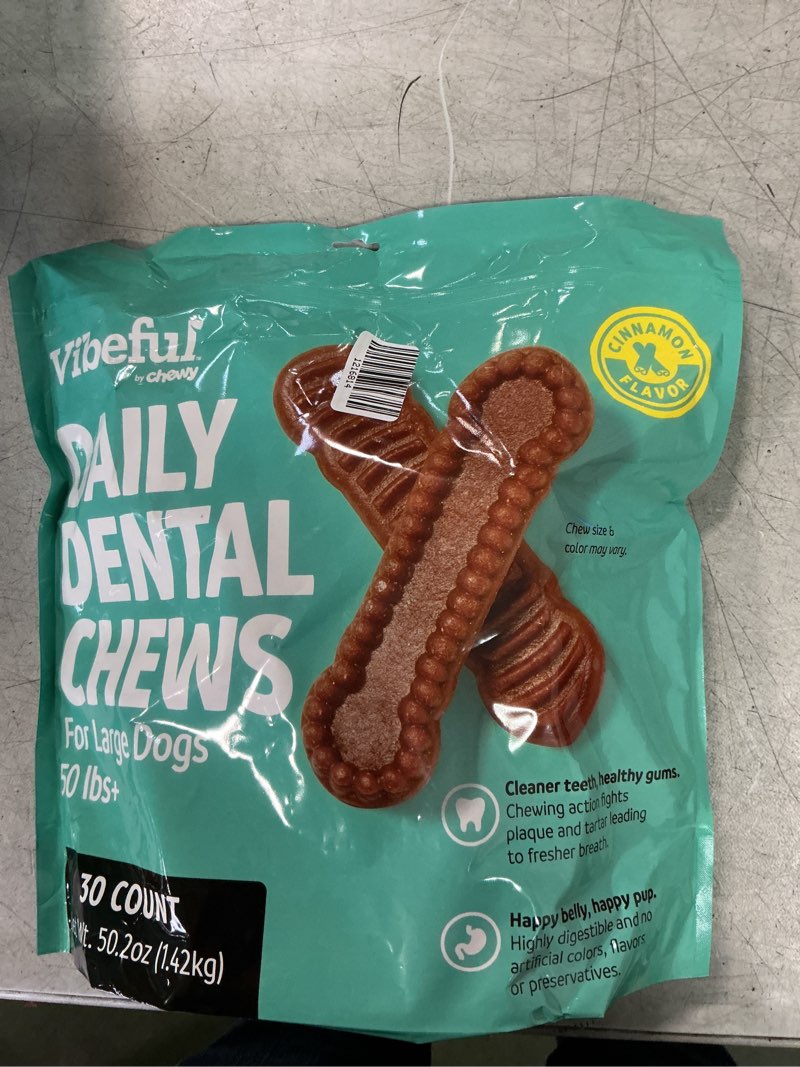 Vibeful dayli dental chews cinnamon flavor for large dogs