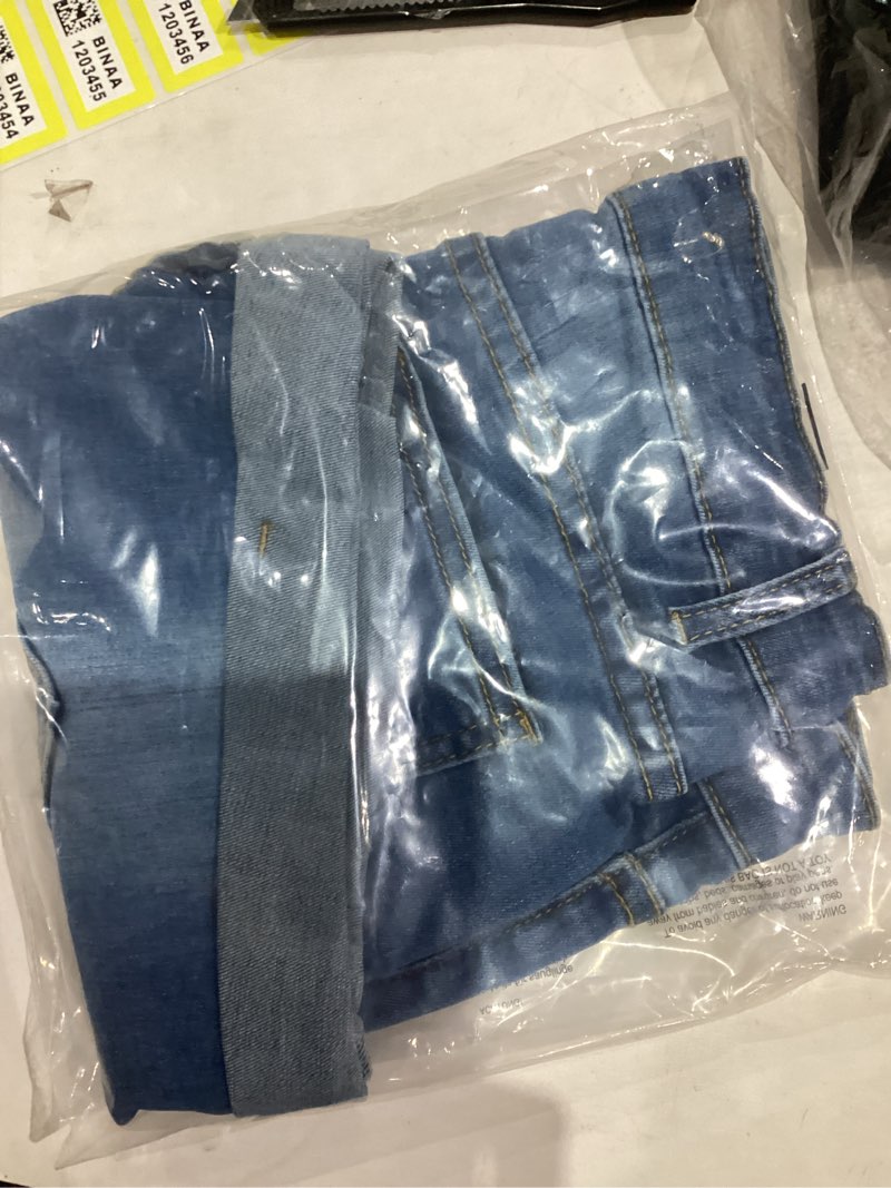 Condition photo showing New/Like New for Women's Casual Stretchy Denim Shorts High Waisted Folded Hem Jeans Shorts Small Light Blue 1