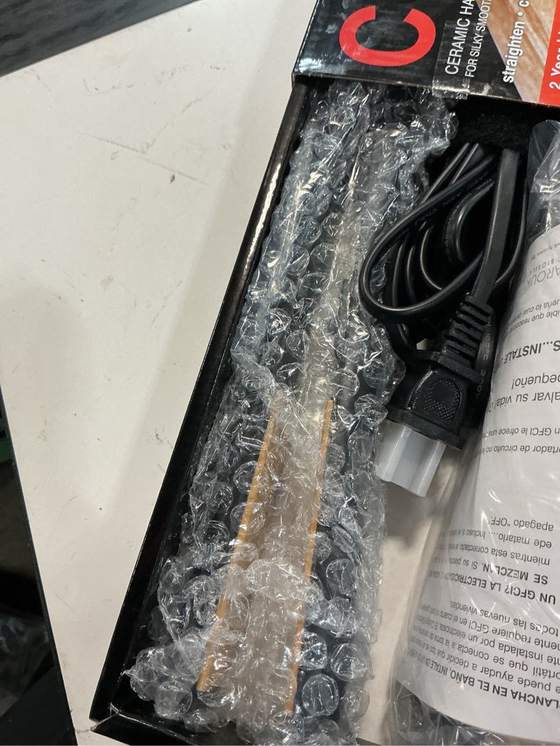 Condition photo showing Good Condition for chi original 1" ceramic hair straightener flat iron for hair styling, advanced ceramic technology for frizz-free smooth shine,floating plates for easy glide, analog on/off switch,salon-quality results