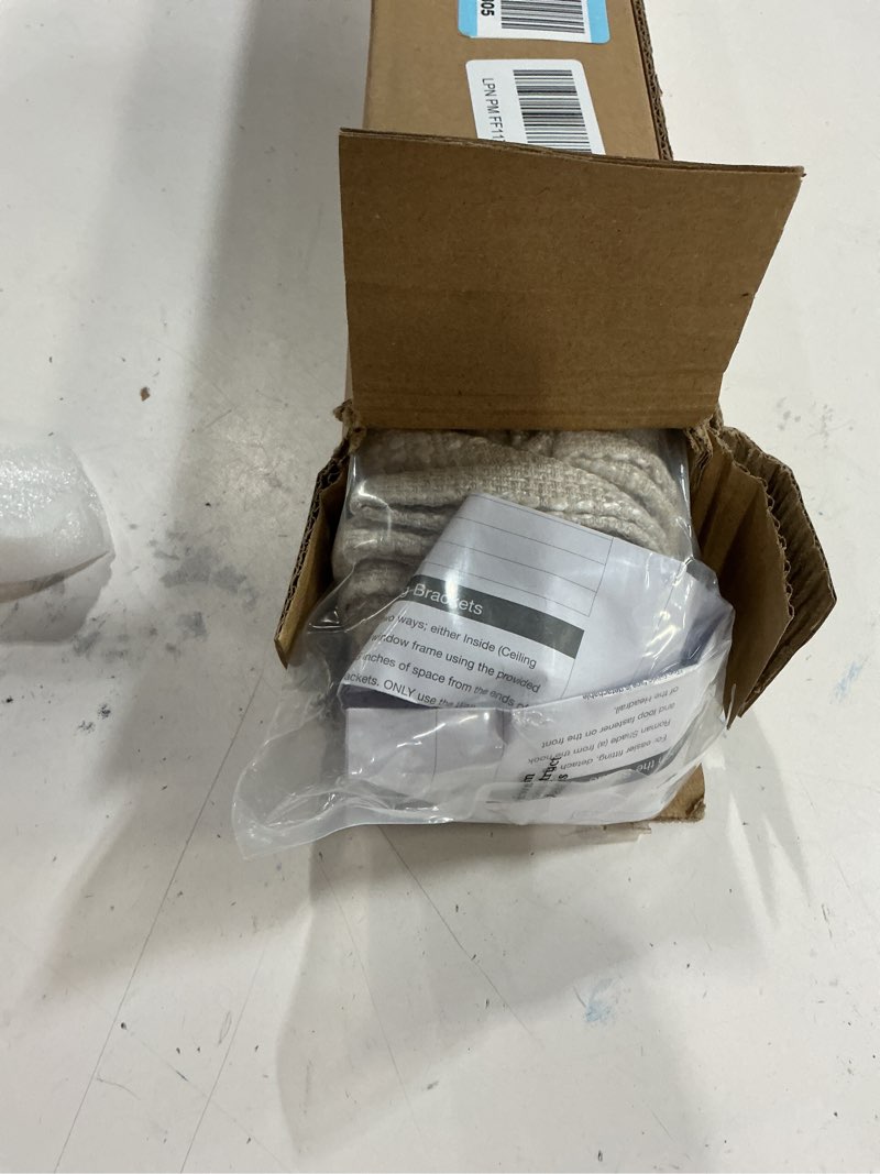 Condition photo showing New/Like New for Madison Park Cordless Roman Shades, Total Blackout Window Blind Privacy Window Shades, Thermal Insulated Cordless Window Treatment for Bedroom, Living Room, Quincy, Single Panel 27" W X 64" H Linen Total Blackout - Linen Slub 27"W x 64"H