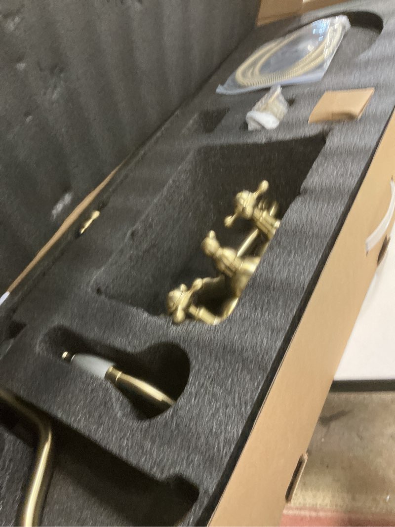 Condition photo showing Good Condition for Exposed Shower System Brushed Gold,Antique Brass Shower Faucet Set with 8 Inches Rainfall Shower Head Vintage,Outdoor Shower Fixture with Foldable Tub Spout