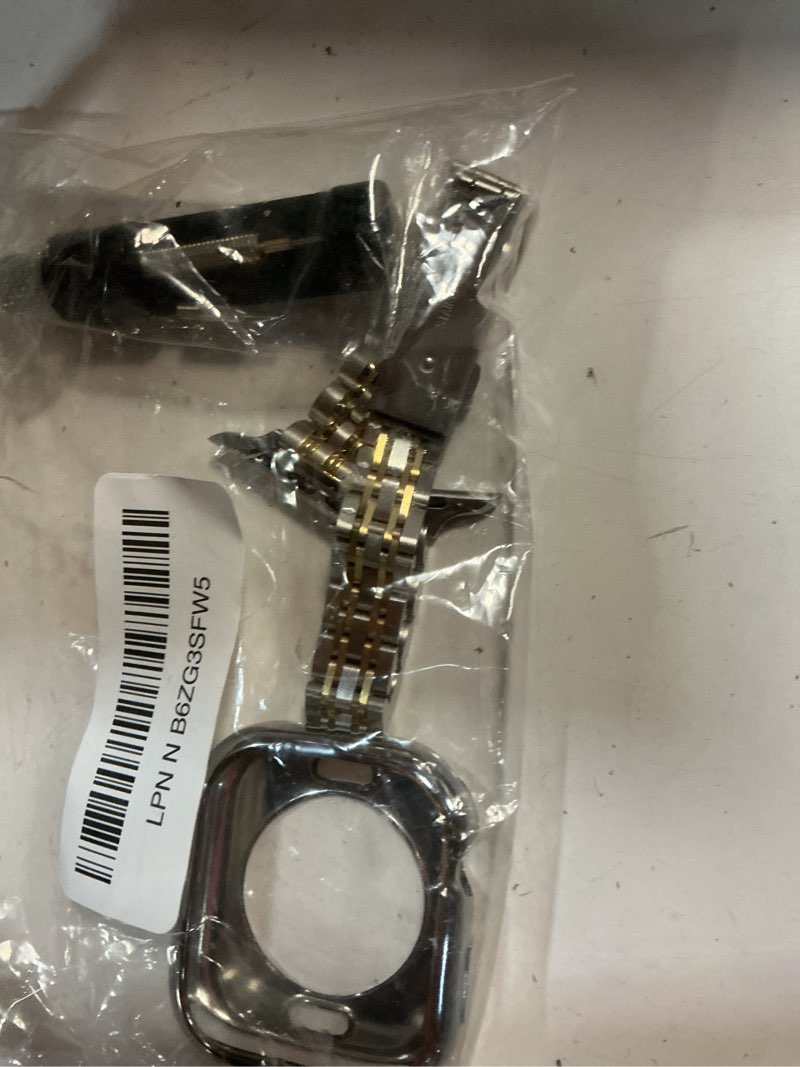 Condition photo showing Good Condition for slim watch band compatible with apple watch 41mm 45mm 42mm 44mm 40mm 38mm metal stainless steel watchband suitable for iwatch 11/10/9/8/7/6/5/4/3/2/1/se series women luxury strap silver and gold 46mm series 10-11