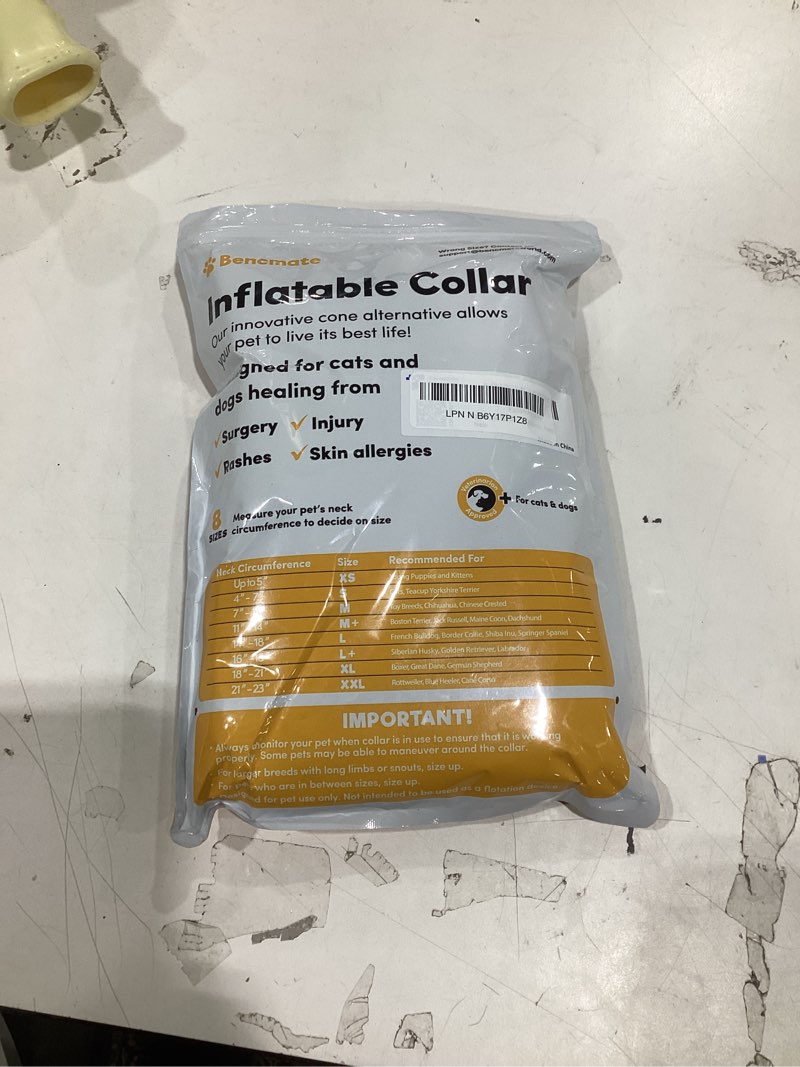 Condition photo showing New/Like New for bencmate inflatable dog cone collar alternative, soft dog cone for small medium large dogs and cats, neck recovery ecollar donut collar after surgery (xxlarge, flag) flag xx-large [neck:21"-23"]