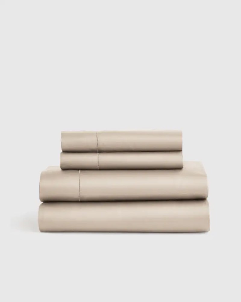 Signature Giza Cotton Sateen sheet Set, Standard, Sand