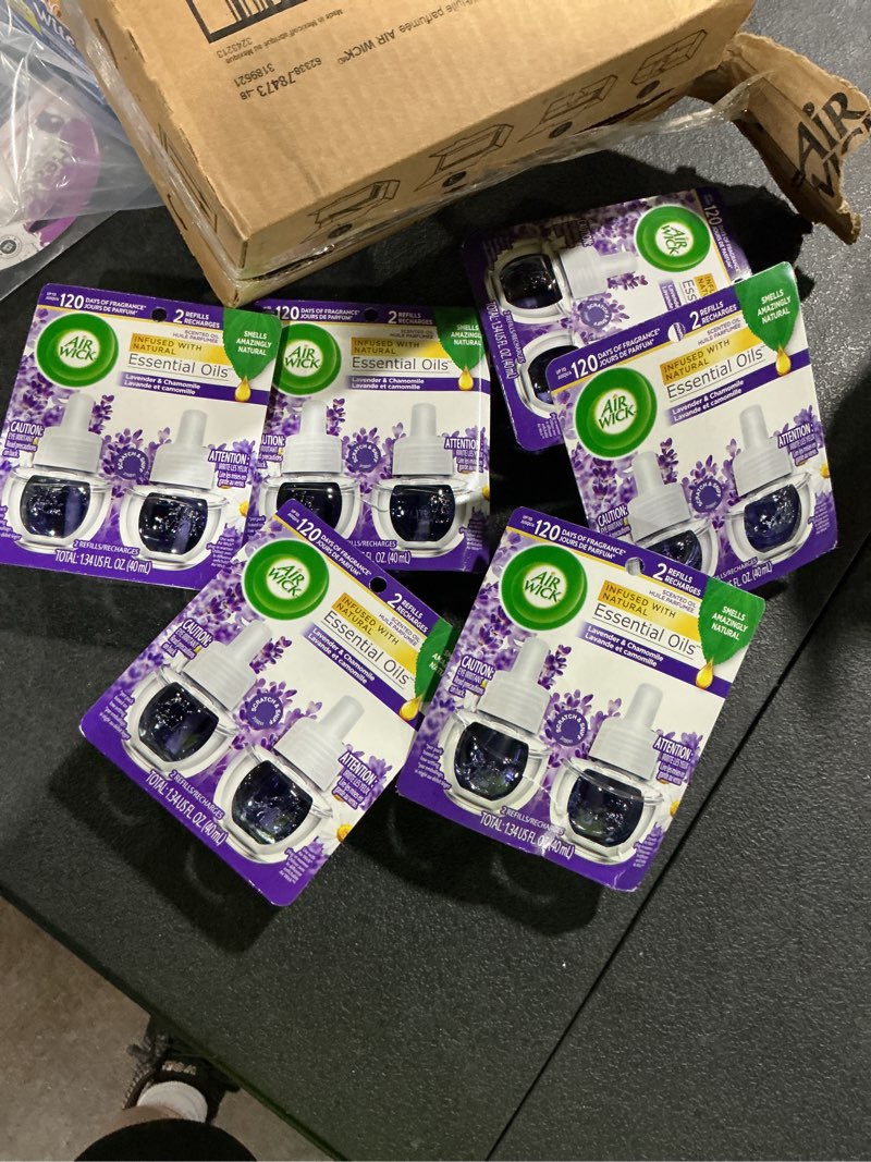 Condition photo showing New/Like New for air wick scented oil warmer refills, 0.67 oz, lavender/chamomile, 2 refills per pack, carton of 6 packs