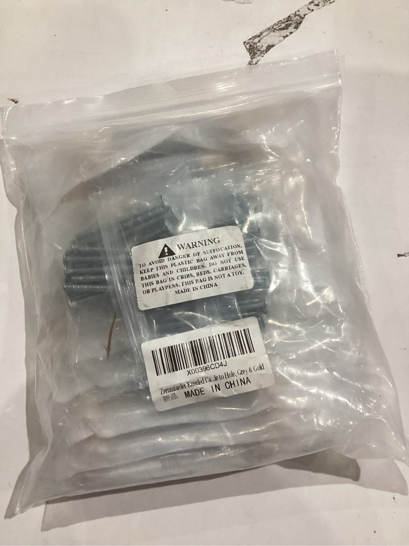 Condition photo showing Good Condition for Knurled Cabinet Pulls 12 Pack, 4 Inch Long Cabinet Handles Metal Door Pulls, Kitchen Drawer Pull Knurled Dresser Handles - 3" Hole to Hole, Grey & Gold 76mm | 3 inch C/C Gray 12