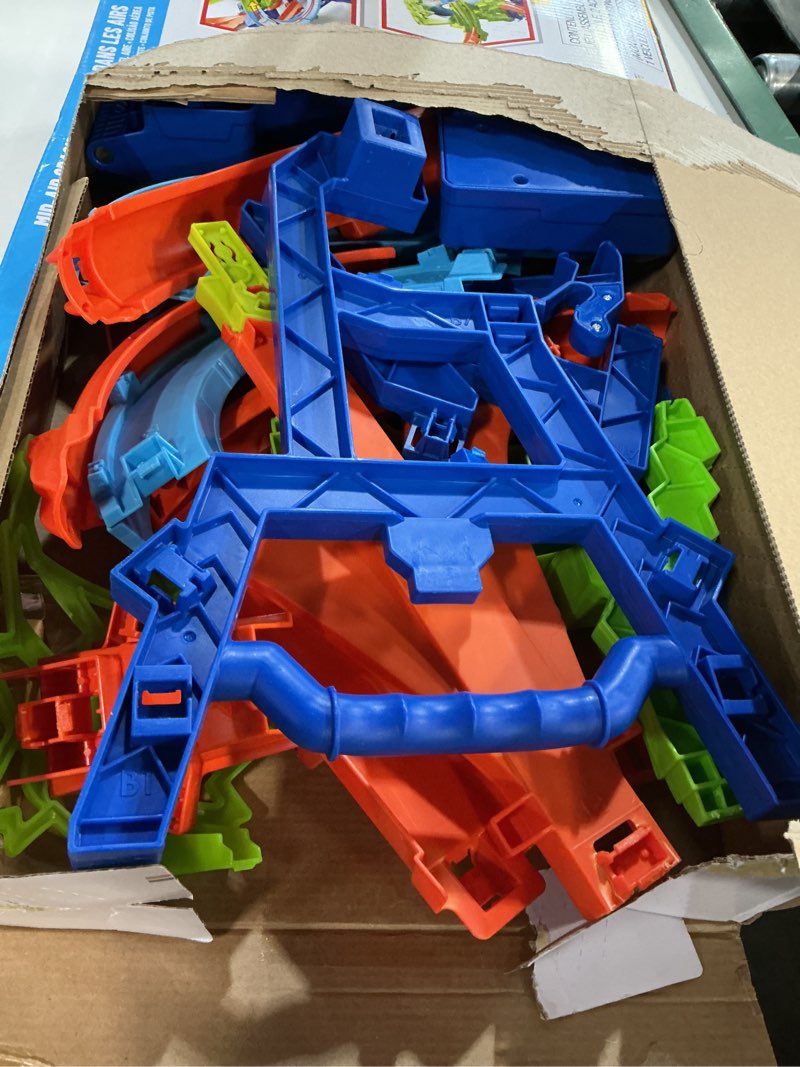Condition photo showing As Is for Hot Wheels Toy Car Track Set, Stunt Track Mid-Air Crash with 1:64 Scale Die-Cast Toy Car, Motorized Booster for Non-Stop Stunting & Racing Playset