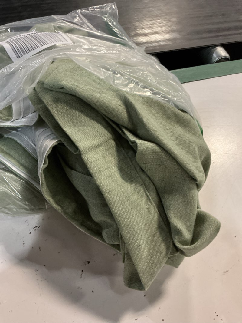 Condition photo showing Good Condition for nanspring linen curtains 84 inches long for living room semi sheer light filtering curtain back tab rod pocket neutral boho modern farmhouse decor window drapes for bedroom 52x84 2 panels light sage light sage 52"w x 84"l (pack of 2)