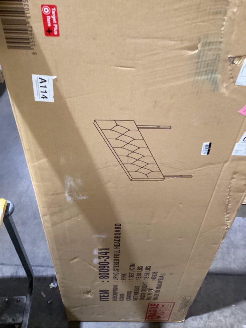 Condition photo showing Good Condition for home design concetta upholstered headboard, pink, full