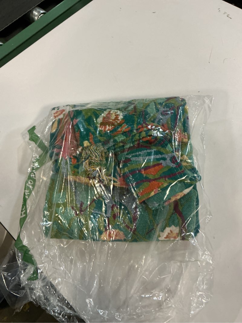 Condition photo showing Good Condition for Boho Throw Blanket - 50"x60" 100% Cotton Ultra Soft Lightweight Fall Blanket, 4-Layer Breathable Muslin Blankets for Bed Couch, Reversible Green Floral Printed Bohemian Cotton Quilt 21-velvet Floral (50"x60")Throw