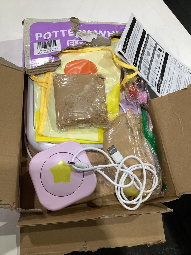 Condition photo showing Good Condition for Pottery Wheel for Kids?Art Supplies Arts & Crafts Kit, Crafts Toys for Girls 8-12, Pottery Studio Craft Kit with 4 Pack Air-Dry Clay,Girls Toys Birthday Christmas Gift for Kids Ages 6 7 8 9 10 11 12+