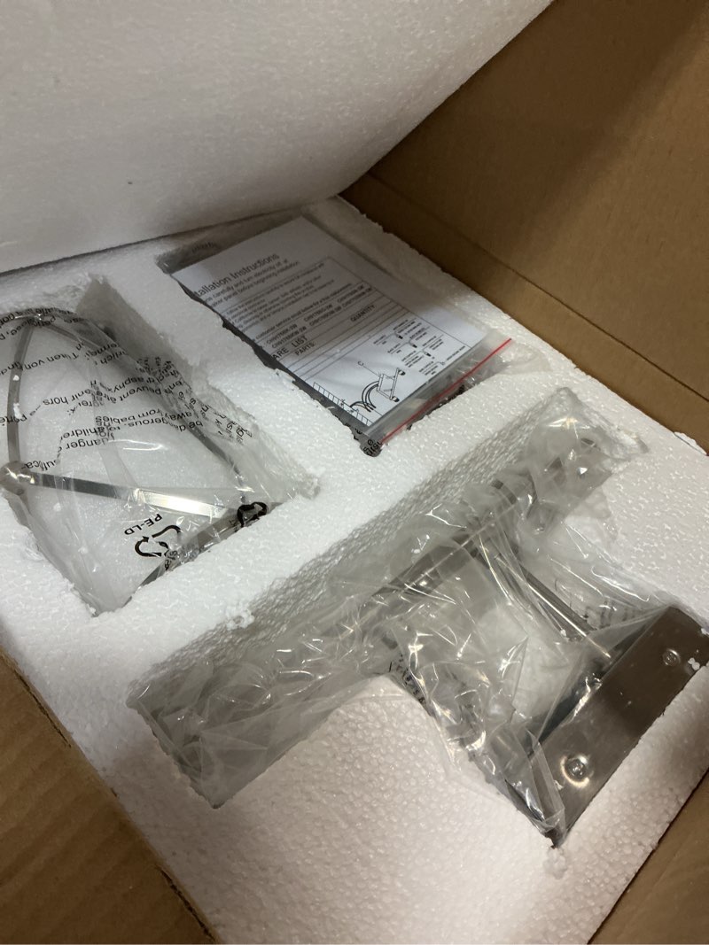 Condition photo showing Good Condition for 2-light brushed nickel bathroom light fixtures with milk frosted glass, 13" modern bathroom vanity lighting fixtures over mirror with metal cage, wall sconce light for bath, e26, ch9176bnw-2w nickel + milk glass 2-light, 13.8" l