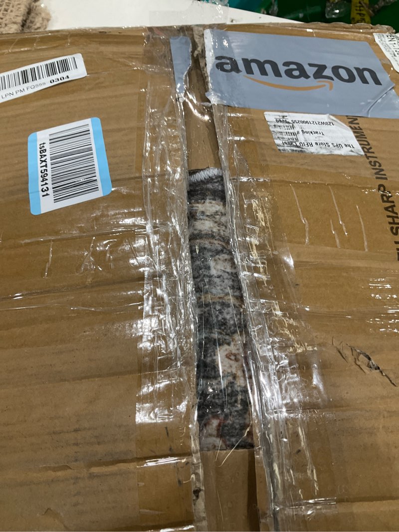 Condition photo showing As Is for 8x10 Area Rugs for Living Room, Vintage Washable Rug with Non-Slip Backing, Stain Resistant Large Area Rug for Dining Room, Soft Rugs for Bedroom (Grey/Brown/Tan, 8'x10') Grey/Brown/Tan 8' x 10' (Rectangular)