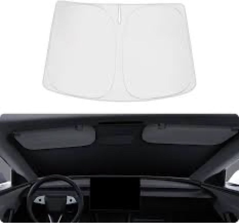 Windshield Sun Shade for Tesla Model Y Model 3 2016-2025 Accessories, Foldable Front Windshield Suns