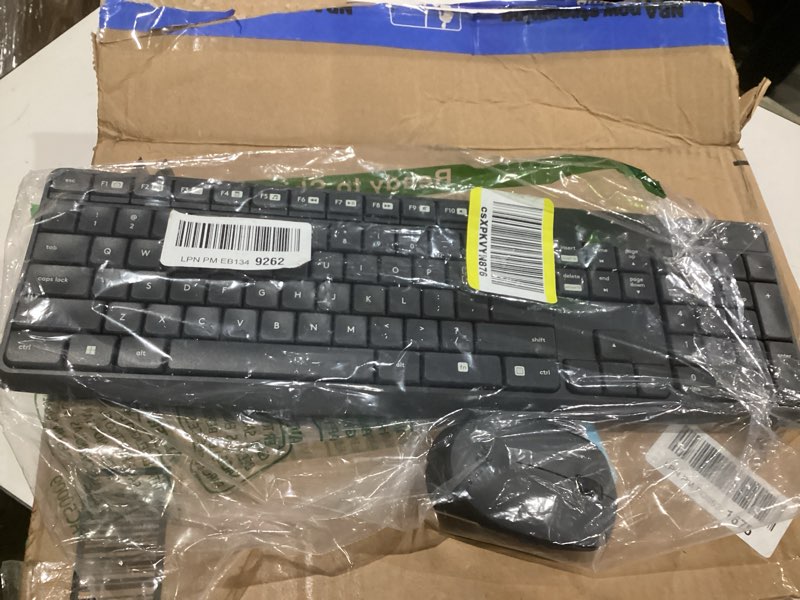 Condition photo showing Good Condition for logitech mk235 wireless keyboard and mouse combo for windows, 2.4 ghz wireless unifying usb receiver, 15 fn keys, long battery life, compatible with pc, laptop