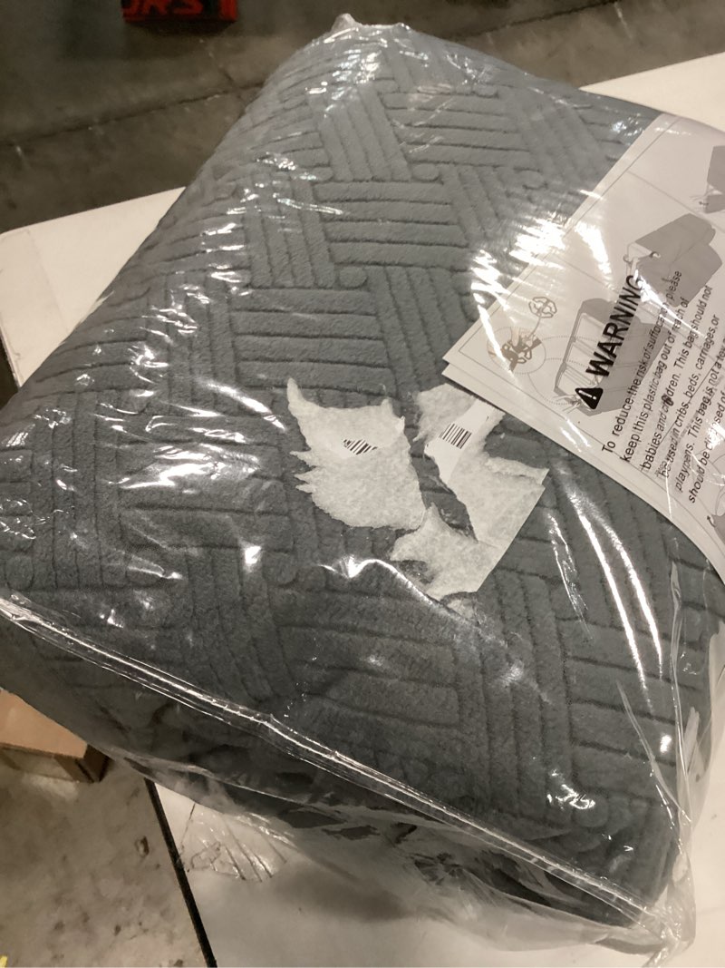 Condition photo showing Good Condition for KinCam Recliner Sofa Covers, Stretch Reclining Couch Covers, Recliner Sofa Slipcovers Stripe Jacquard Recliner Couch Cover Furniture Protector Covers for Pet Kid (3 Seater, Dark Gray) Dark Gray 3 Seater