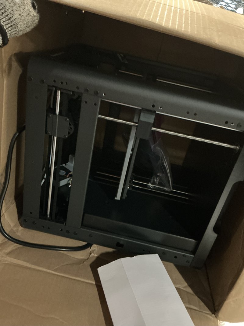Condition photo showing As Is for flashforge adventurer 5m 3d printer with fully auto leveling, max 600mm/s high speed printing, 280°c direct extruder with 3s detachable nozzle, corexy all metal structure, print size 220x220x220mm