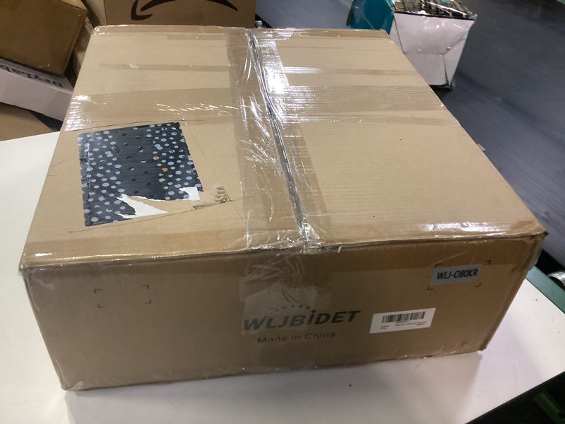 Condition photo showing New/Like New for bidet toilet seat with remote control, electronic heated bidet seat with adjustable warm water and pressure, warm air drying, display screen, night light, slow closed toilet lid, round