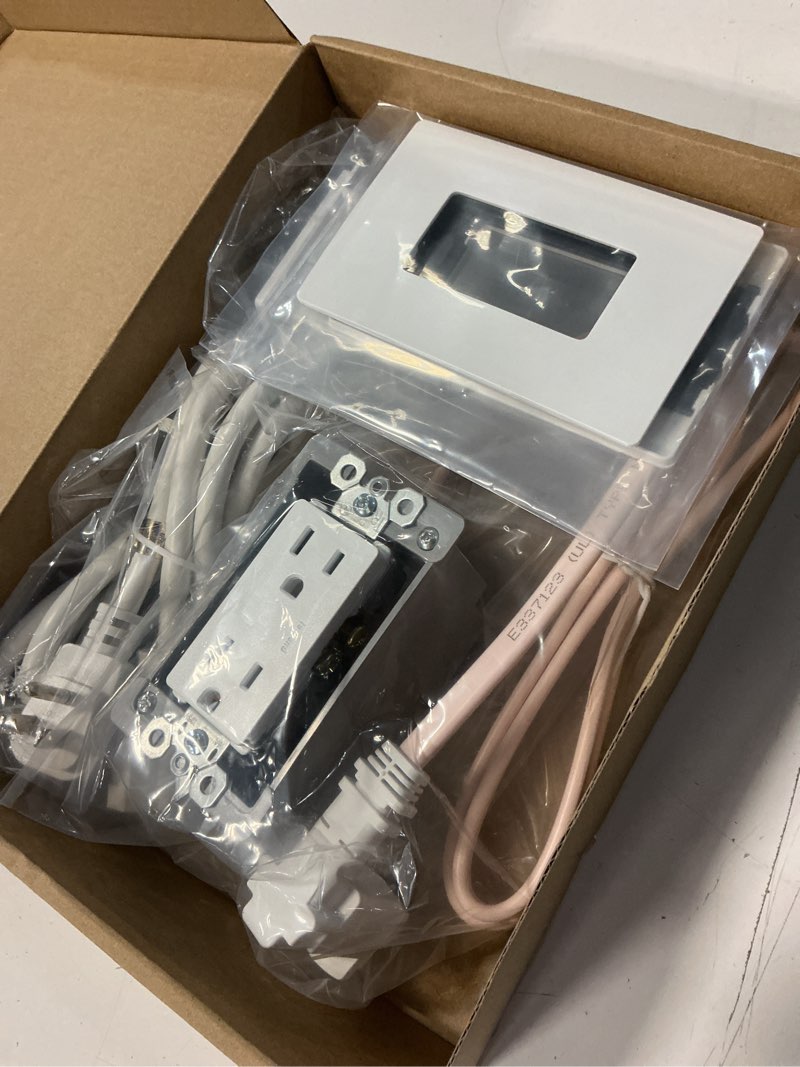 Condition photo showing New/Like New for radiant in-wall power and outlet relocation kit, white