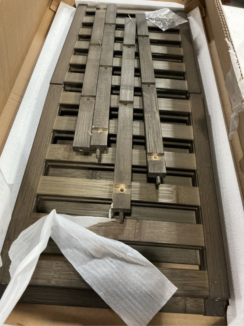 Condition photo showing As Is for Shoe Rack, 3-Tier Bamboo Stackable Shelf Storage Organizer, Stand for Closet, Entryway, Hallway, Bathroom and Living Room?Mocha? 3 Tier Mocha