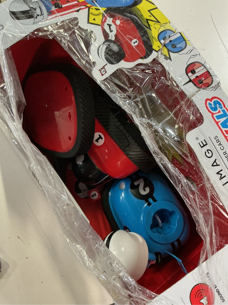 Condition photo showing As Is for sharper image® remote control ejecting bumper rivals, 6pcs - red and blue
