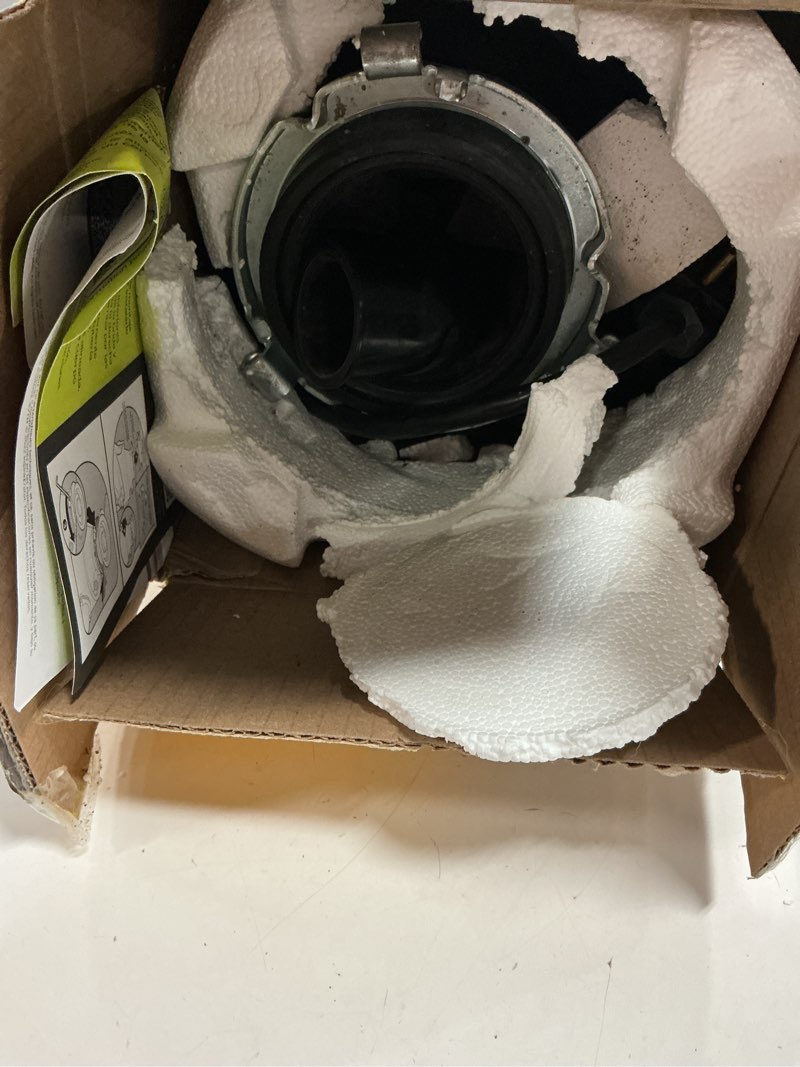 Condition photo showing As Is for insinkerator garbage disposal with power cord, badger 1, standard series, 1/3 hp continuous feed, black