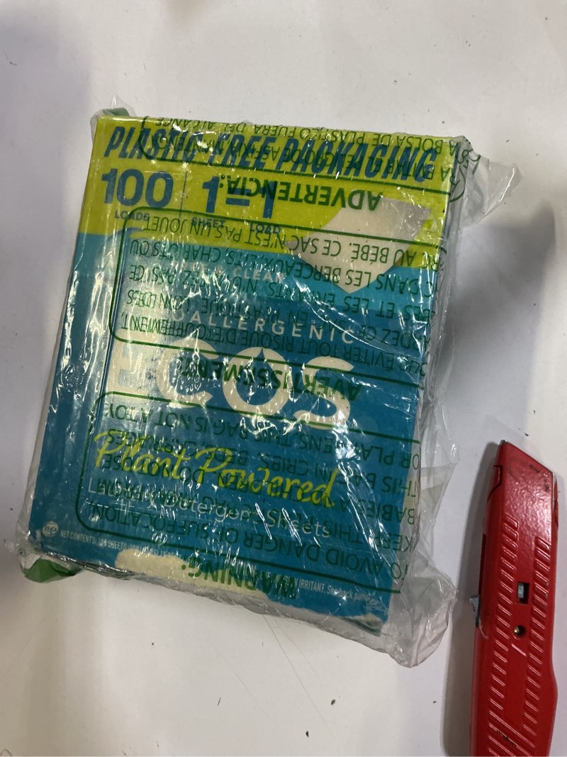 Condition photo showing New/Like New for ECOS Laundry Detergent Sheets Vegan, No Plastic Jug, No Mess, Liquid Free - Hypoallergenic, Plant Powered Laundry Detergent Sheet - Free and Clear - 100 Count (Pack of 1)