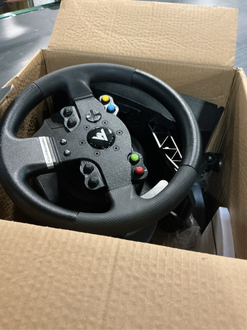 Condition photo showing As Is for thrustmaster tmx racing wheel with force feedback and racing pedals (compatible with xbox series x/s, one, pc)