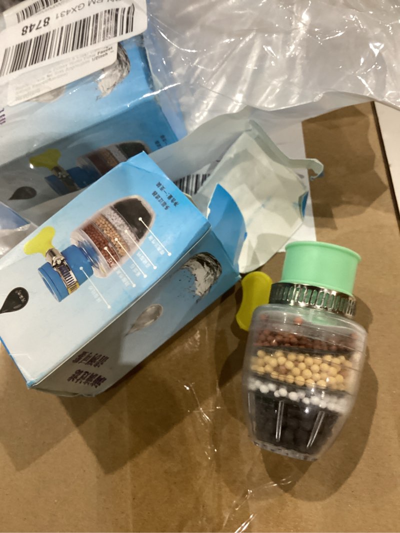 Condition photo showing Good Condition for 3 pcs faucet water filter,6 layer cartridge activated carbon filters water filter faucet replacements for sink applicable 1/2inch - 3/4inch faucet(random) 3pcs
