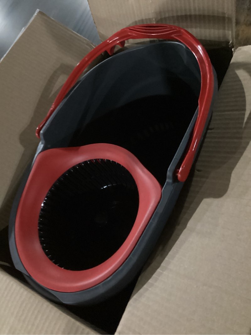 Condition photo showing As Is for O-Cedar EasyWring Microfiber Spin Mop, Bucket Floor Cleaning System, Red, Gray, Standard Easywring Spin Mop & Bucket