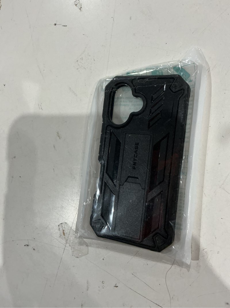 Condition photo showing As Is for fntcase for iphone 16 phone case: for iphone 16 case with kickstand shockproof military grade protective cover - dual layer full protection sturdy matte textured drop proof - 6.1 inch black for iphone 16 (6.1 inch) black