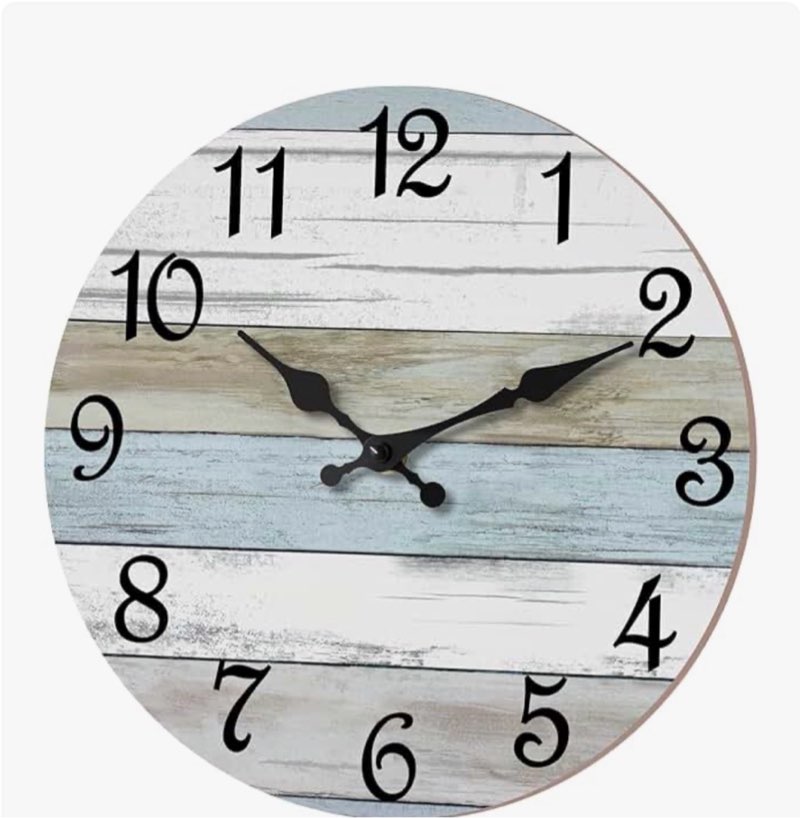 chylin wall clock - 16 inch silent non ticking coastal wall clocks battery operated, wooden rustic f