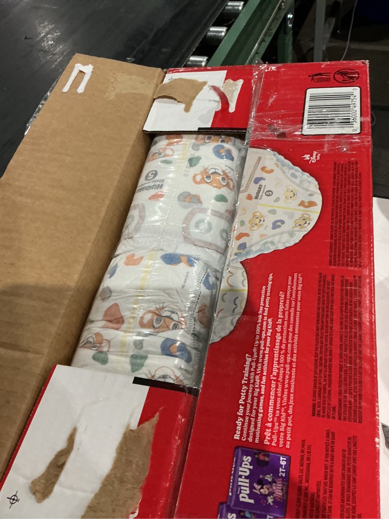 Condition photo showing Good Condition for huggies size 5 diapers, little movers baby diapers, size 5 (27+ lbs), 104 count, packaging may vary