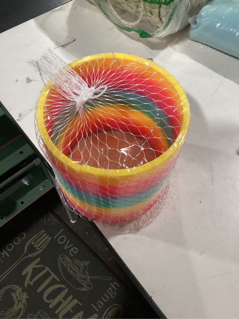 The Dreidel Company Jumbo Rainbow Plastic Coil Spring, Party Favor for Kids, Individually Wrapped, 6