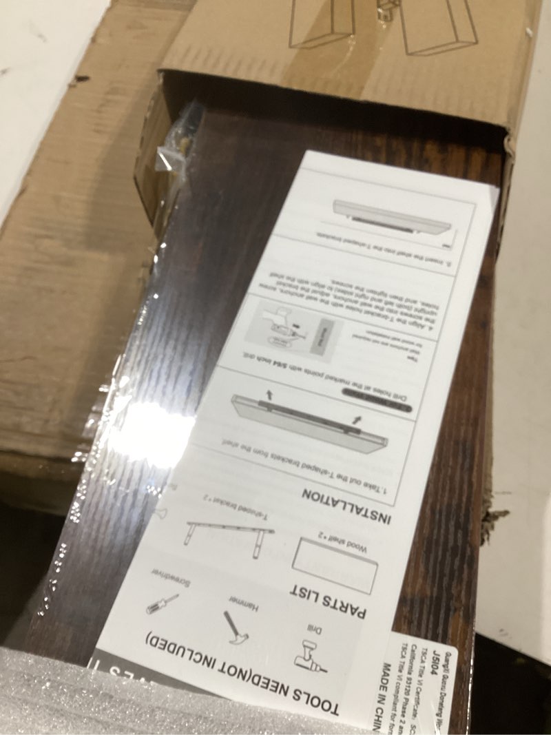 Condition photo showing New/Like New for BAYKA Floating Shelves, 22.5 inch Rustic Wood Wall Mounted Shelves for Bedroom, Living Room, Kitchen & Office, Hanging Display Shelf with 22 lbs Capacity (Rustic Brown,Set of 2) B. Rustic Brown - Americana Farmhouse Style 22.5inches
